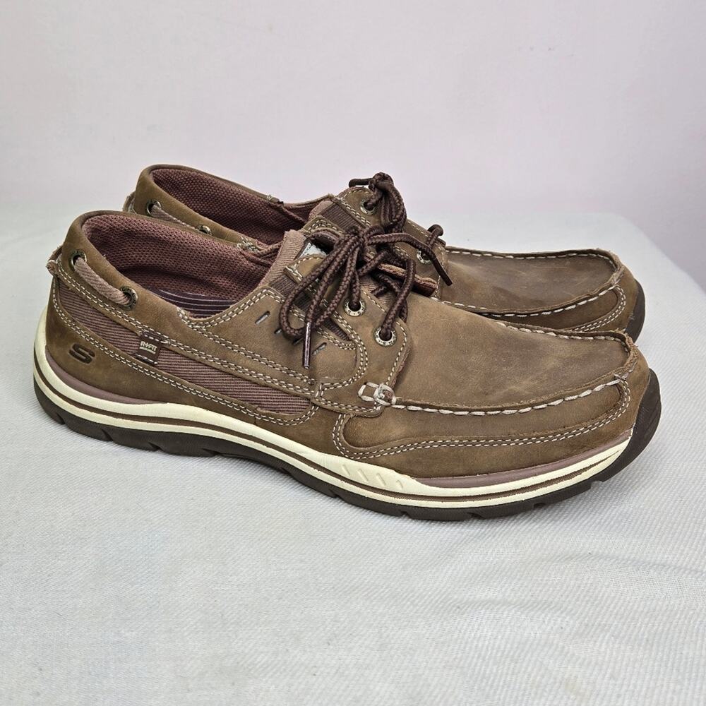 Skechers Relaxed Fit Memory Foam Men's Brown Casual Shoes USA Size 10 - Picture 2 of 11